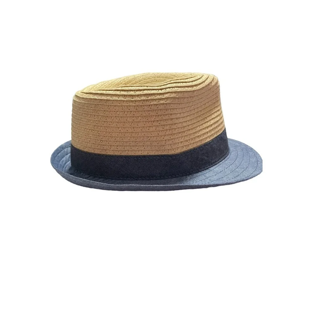 Youth Tan and Blue Straw Fedora Target Brand